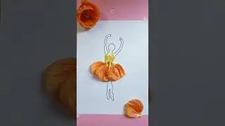 Cute Leaf Dress Drawing | Leaf Dress Design | Fall Leaf Craft (Part 4) #shorts #youtubeshorts