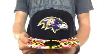 Ravens 'MARYLAND-FLAG' Black Fitted Hat by New Era