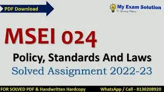MSEI 024  SOLVED ASSIGNMENT 2022-23 | English Medium  | IGNOU Solved Assignment 2022-23