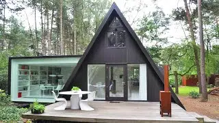 Amazing Beautiful Black A Frame Tiny House by dmvA