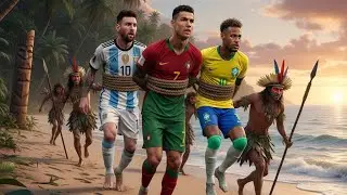 Football Legends Adventure 🌴✈️ | Messi Ronaldo Neymar Beach to Jungle Story