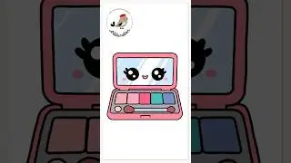 How To Draw A Cute Makeup Kit #artducation #howtodraw #makeupkit #eyeshadowkit #drawing #shorts