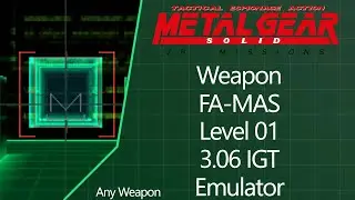 MGS: VR Missions | PS1 Emulator | Weapon | FA-MAS | Level 01 | AW | 3.06 IGT