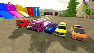 TRANSPORTING FIRE RESCUE, POLICE CAR & AUTOTRANSPORTER !FS22