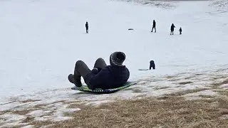 Snow Fun sa Canada ❄️ First Time Sledding Experience 🇨🇦