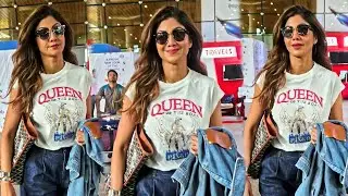 Queen Shilpa Shetty Spotted At Airport In Royal Look 👑