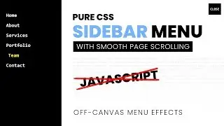 Pure CSS Sidebar Menu | Off Canvas Menu Effects with Smooth Page Scroll Using Html CSS Only