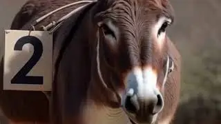 Cute Donkey Holding Number 2 🫏 | Learn Numbers for Kids #shorts 