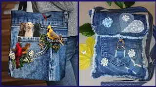 Most creative and stunning old jeans recycle denim handbags