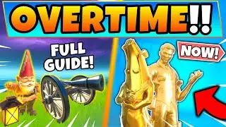 Fortnite OVERTIME CHALLENGES GUIDE! Gnomes and Easy XP in Battle Royale! (Location Domination)