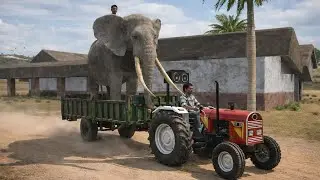 Tractor Ne load kiya hathi 🚜 | Vishal hathi ko tractor Gaya lekar 🐘 | tractor ofroading games 