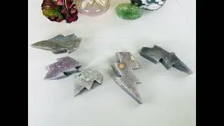AGATE AMETHYST CRYSTAL LIGHTNING BOLT | YOU CHOOSE