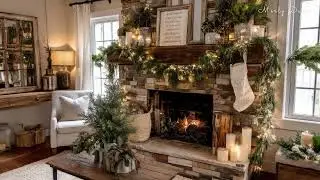Christmas Farmhouse Makeover Reveal | Rustic Cottage D&eacute;cor with Cozy Vintage Holiday Inspiration