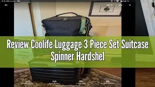 Review Coolife Luggage 3 Piece Set Suitcase Spinner Hardshell Lightweight TSA Lock 4 Piece Set (Fami