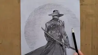 Red steel 2 game character drawing.How to draw red steel games character.