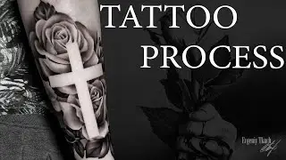 Timelapse Tattoo ROSES. Процесс нанесения татуировки.Розы.
