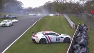 British GT 2016. Brands Hatch. Phil Dryburgh & Matthew Graham Huge Crash