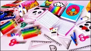 9 Miniaturas ESCOLARES fáceis para BARBIE | Caderno tesoura régua lápis e mais