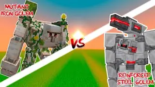 Mutant Iron Golem VS Reinforced Steel Golem | Minecraft Bedrock Mob Battle | Epic Mob Fight