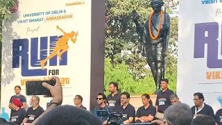 Vikshit Bharat Run with Delhi University VC,Mr. Yogesh Singh, Mrs. Saina Nehwal and other delegates