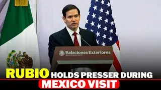 US State secretary Rubio speaks in press conference during visit in Mexico