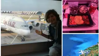 QATAR AIRWAYS. 7 hour in the Upper Deck but in Economy class. A380 800 to Doha (BBK-DOH)