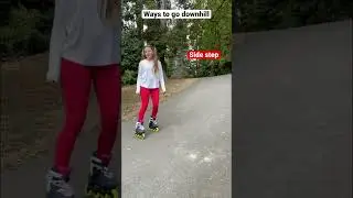Разные способы спуска с холма во время катания на коньках #урок