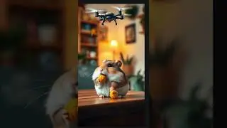 Hamster eats calmly under floating drone 🐹🚁 ハムスターがドローンの下で食事中 #Shorts #hamster #drone hamster comendo