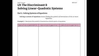 Solving Linear-Quadratic Systems (MCR3U)