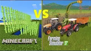 Farming Simulator 17 VS Minecraft : SUGARCANE PLANTING & HARVESTING