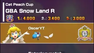 Mario kart tour Peach (wedding) GBA snow land R (cat peach cup)(holiday tour 2025)