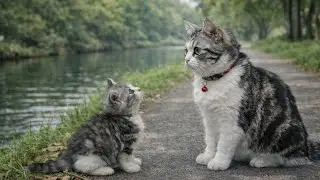 Mother Cat & Kitten Bond ❤️ | Relaxing Cinematic Cat Video in 4K