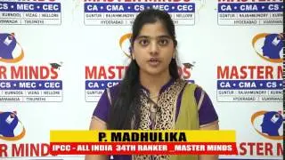 P Madhulika IPCC 34t Ranker MASTER MINDS CA ACADEMY STUDENT