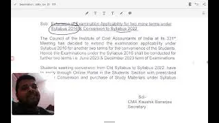 CMA Syllabus Conversion Scheme