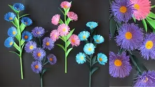 How To Make Simple and Beautiful Paper Flower Stick - Paper Craft - DIY Flower - Home Decor