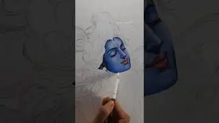 Krishna Drawing 💙  (Part-1)#shorts #krishna #art #lordkrishna
