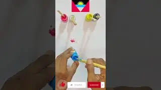 Antigua and Barbuda flag mixing color what happen see.  #diy #colormixingmagic #nationalflag #colors