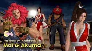 Resident Evil Outbreak File 2 - Mai Shiranui & Akuma (Street Fighter)