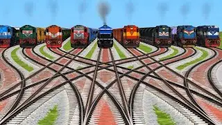 All Trains Crossing By Realstic Bumpy tracks | train crossing signals videos | train games