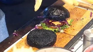 Black Bun Cheese Burger - Thai Street Food