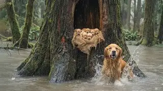 Strange Girl Saves Animals #4: Flood Rescue of Mother Dog & Puppies 🐶⛈️