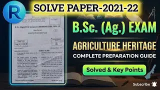 Agricultur heritage bsc 2nd semester || agriculturl heritage 2nd semester part 3 solution old paper