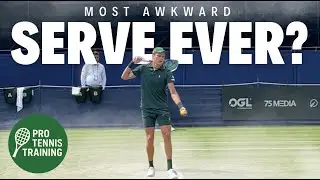 Is This The Most Awkward PRO TENNIS SERVE Ever?