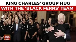 UK's  King Charles Gets A Group Hug From New Zealand's Female Rugby Team