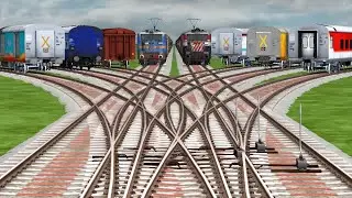 🎱 Realistic Train Runs At Bumpy Forked Railroad Tracks #railvideos | train simulator 2022