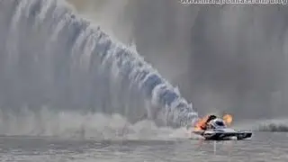 Massive Rooster Tail and Drag Boat Launch