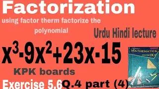 Class 9th math || exercise 5.6 KPK boards|| using factor therm factorize the polynomial 