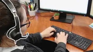 Проводная USB-гарнитура с микрофоном для компьютера и контроллером