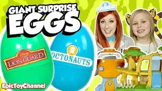 SURPRISE EGGS Octonauts vs Lion Guard Surprise Toys Battle