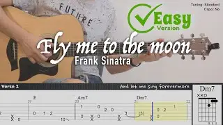 Fly me to the moon (Easy Version) - Frank Sinatra | Fingerstyle Guitar | TAB + Chords + Lyrics